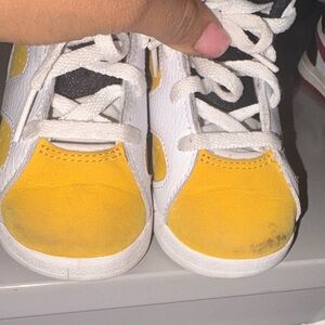 Jordan Kids Yellow and White Sneakers